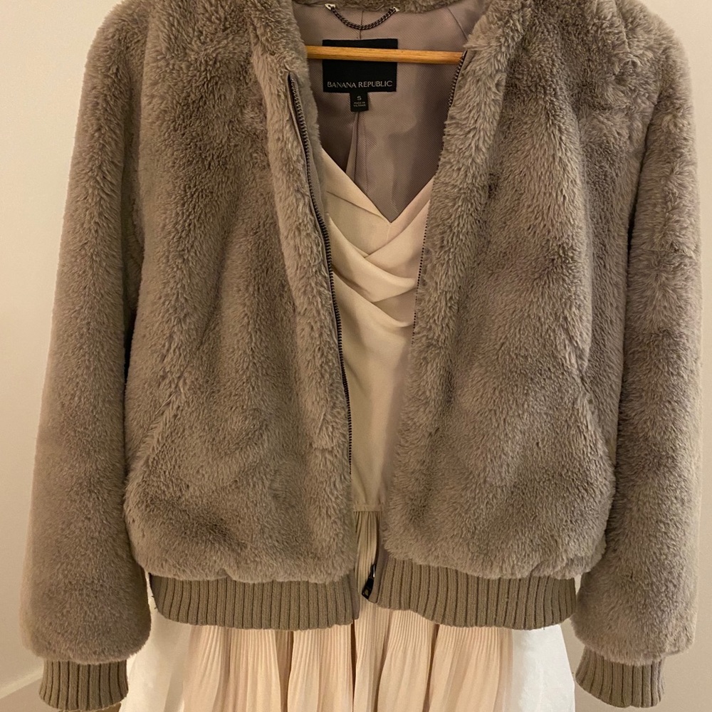 Fuzzy bomber jacket!
